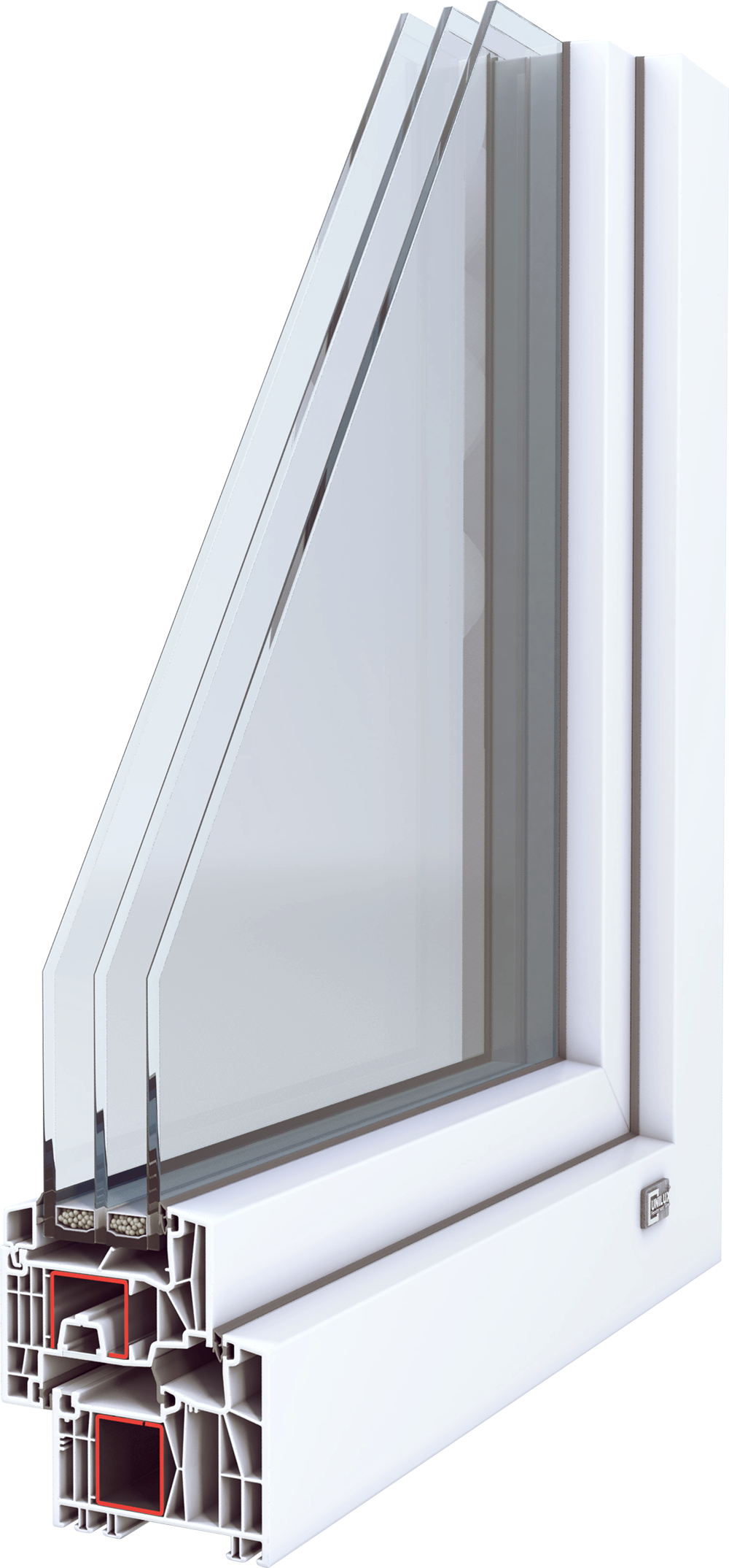3D-Querschnitt Kunststofffensterprofil IsoStar